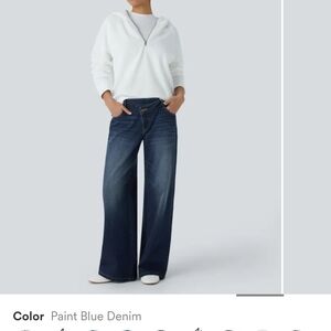 ￼

Halara Flex™ Asymmetric Low Rise Zipper Pockets Baggy Wide Leg Washed Casual